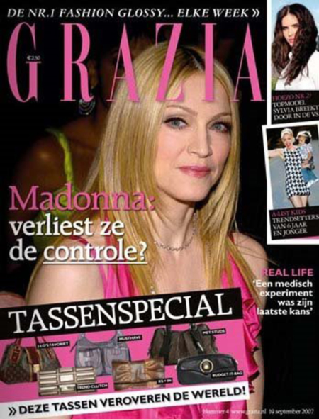 Imagen de Madonna en la portada de revista Italiana